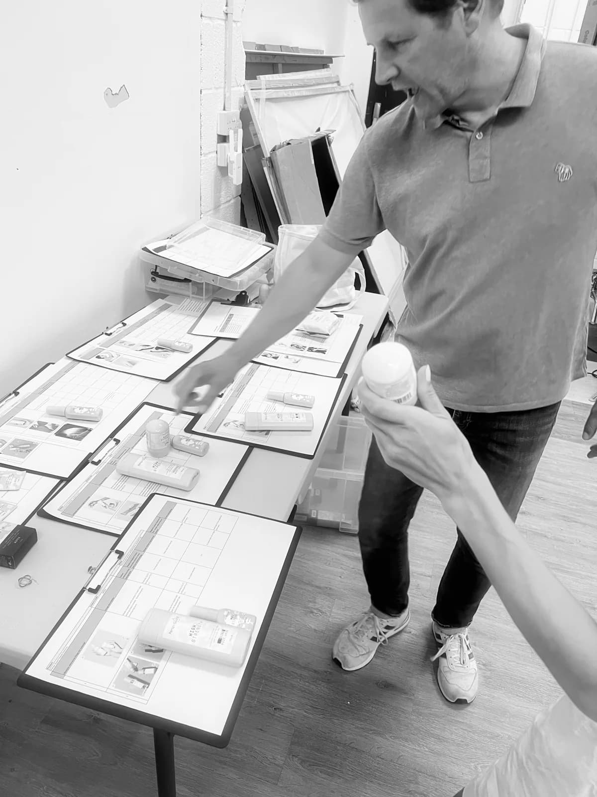 A real studio photograph: planning a PMP shoot with printed references