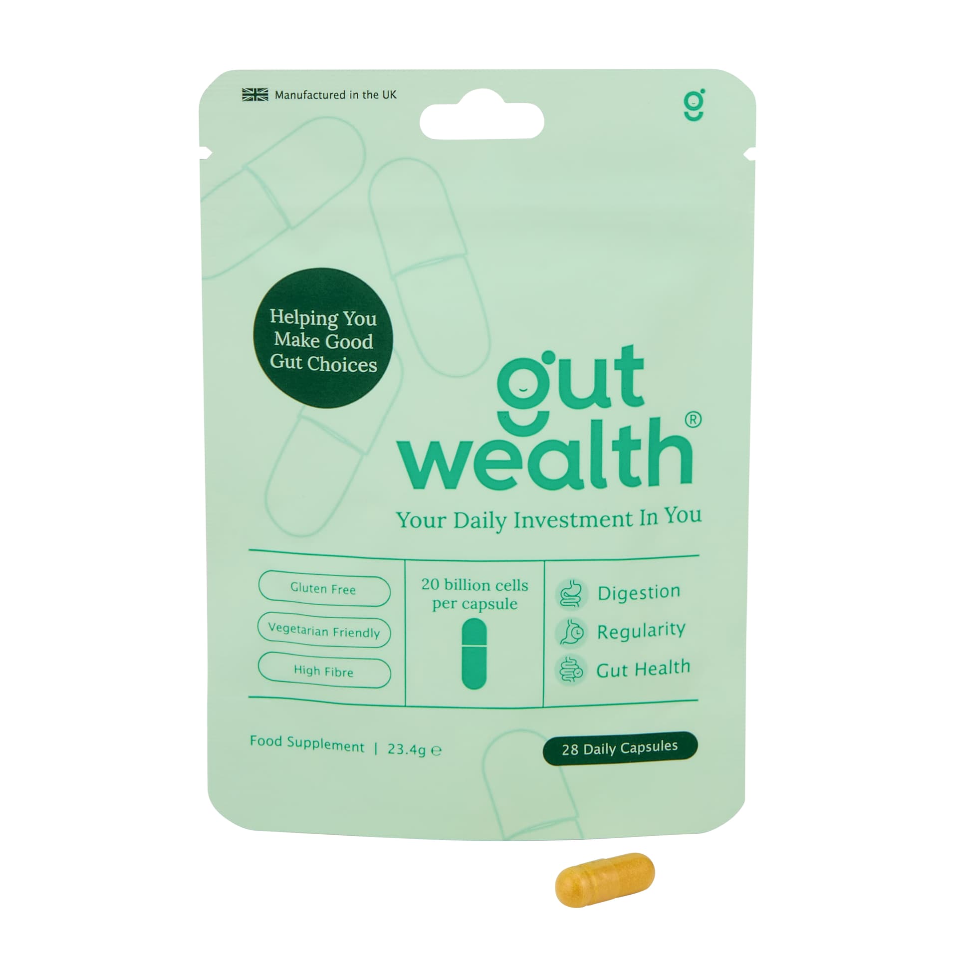 Health and wellness packshot - single pack product on clean background