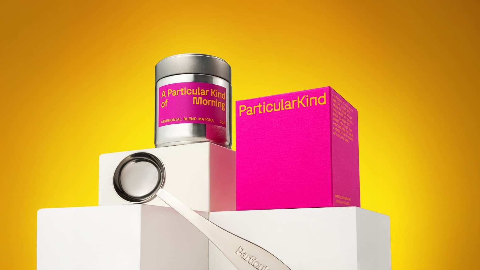 Particular Kind Matcha hero image photography - premium product imagery UK