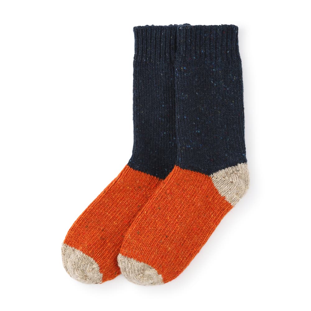 Flat lay colour variations - navy orange light grey products UK