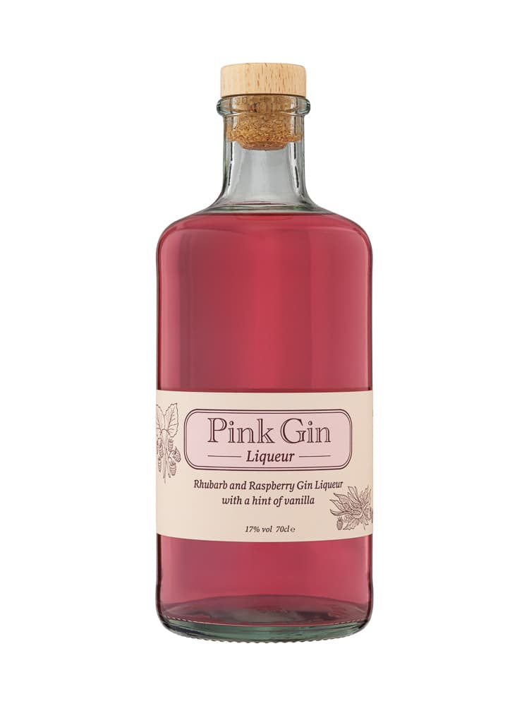 Wren and Berry Pink Gin bottle packshot - drink product photography UK
