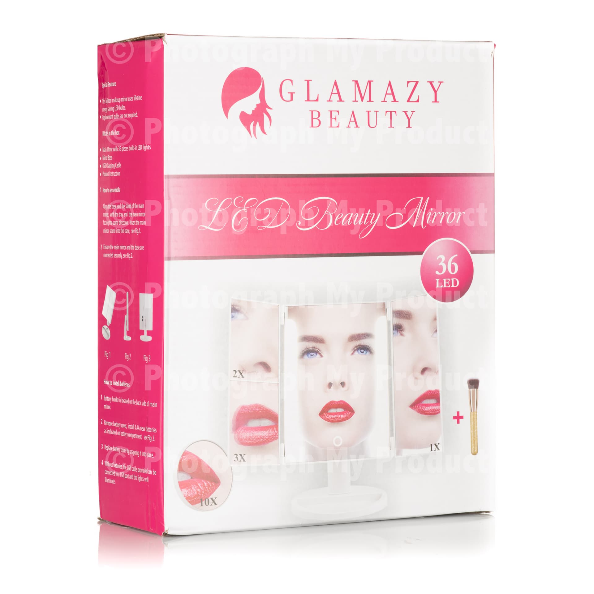 Glamzy beauty samples packshot - professional cosmetics photography UK