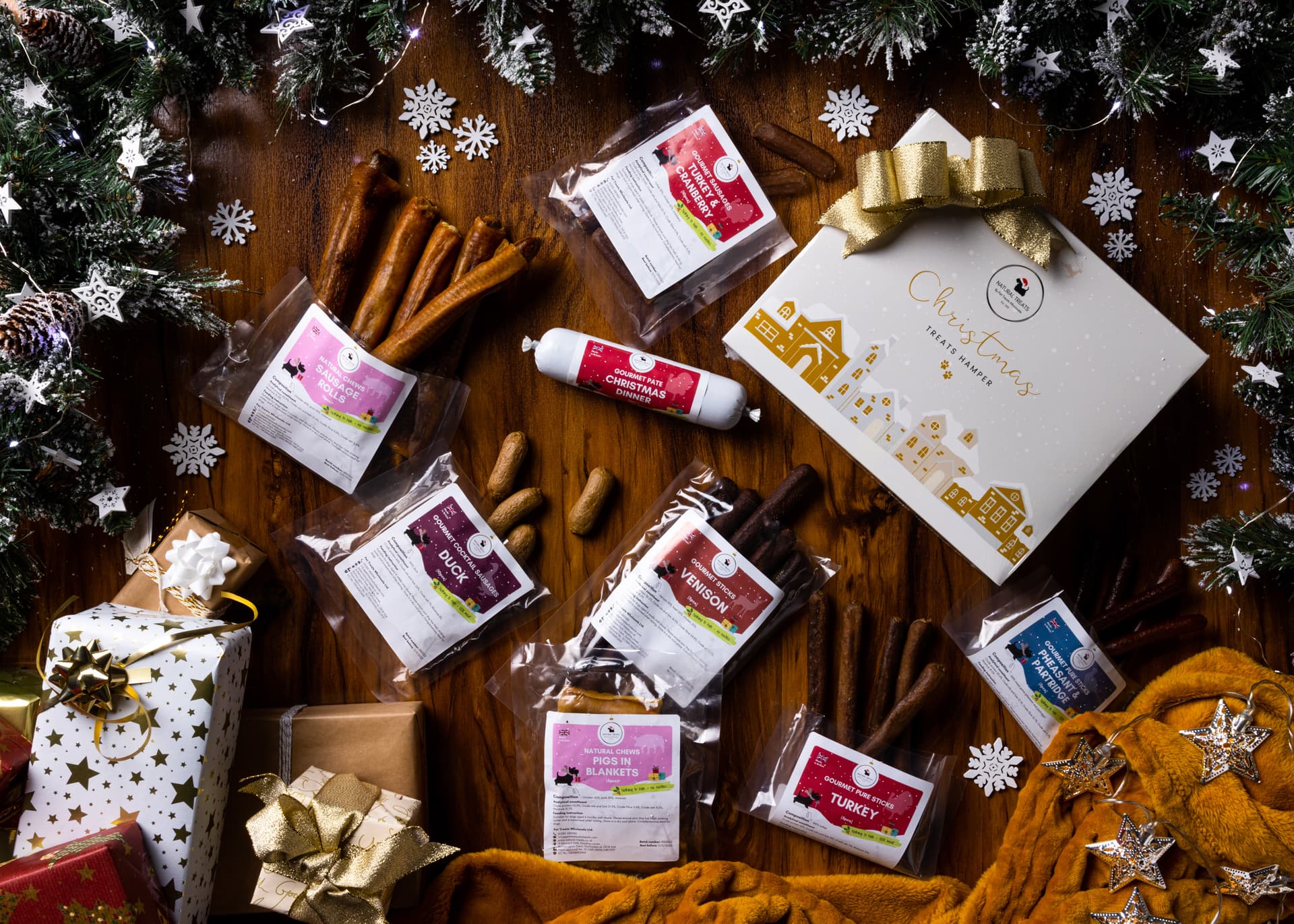 Christmas gift set styled scene