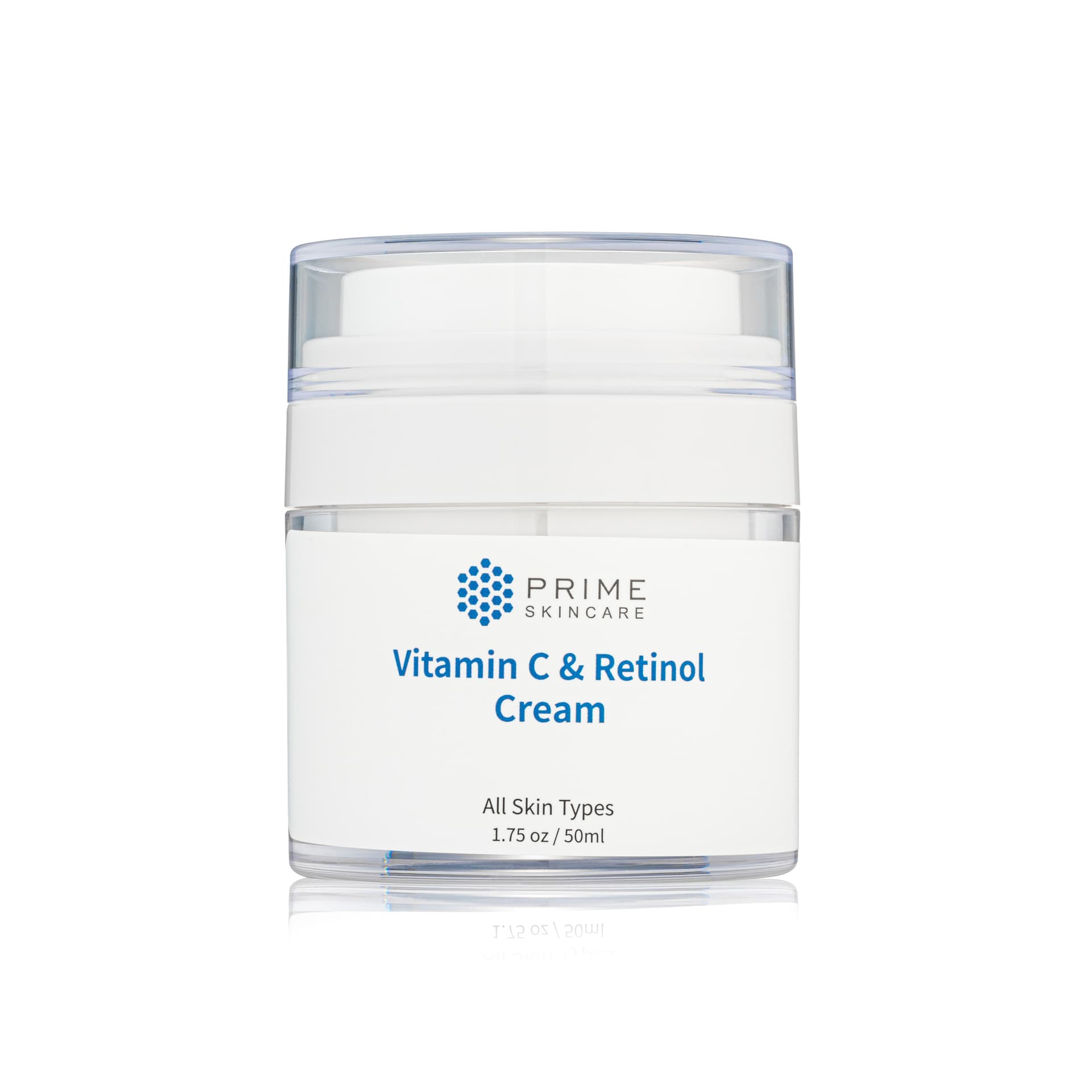 Clean white background packshot of a skincare bottle