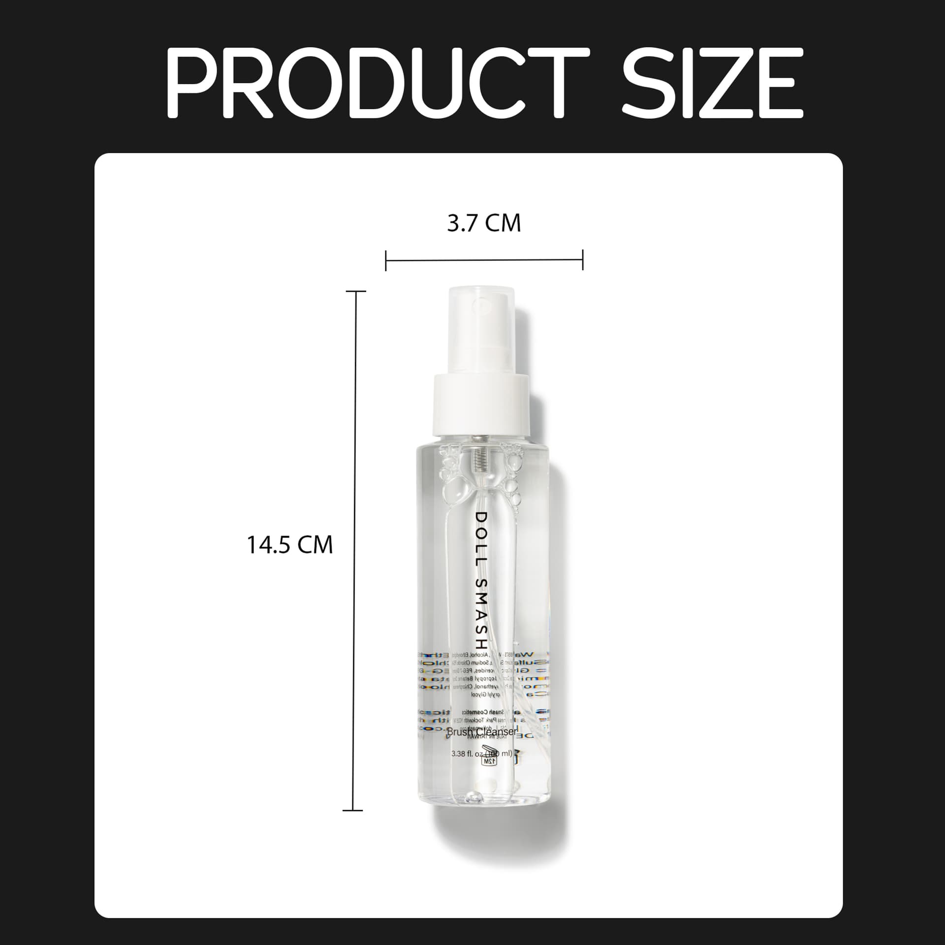 Infographic Recovery Brush Cleaner infographic - beauty product specification imagery UK