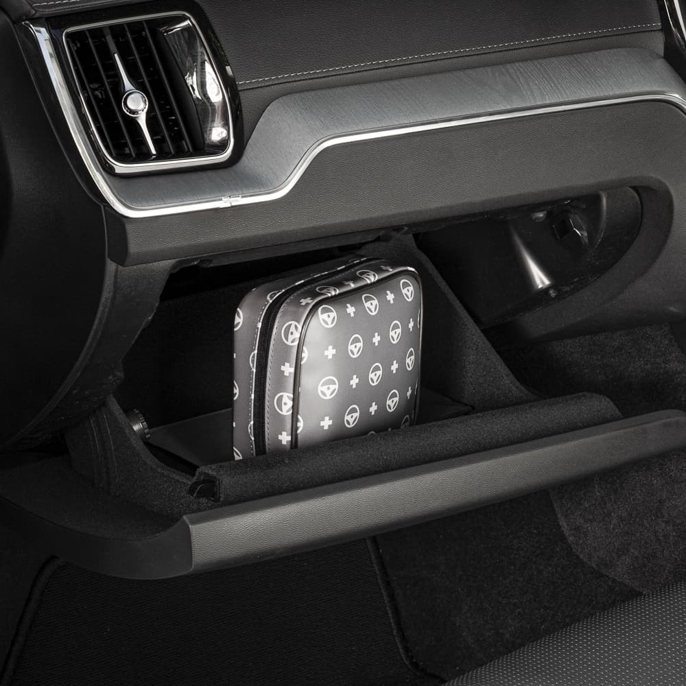 Car travel first aid kit product photography