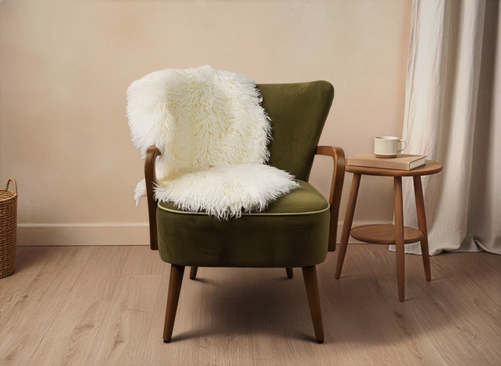 Ivory back country rug in living room composite setting - digital composite photography UK