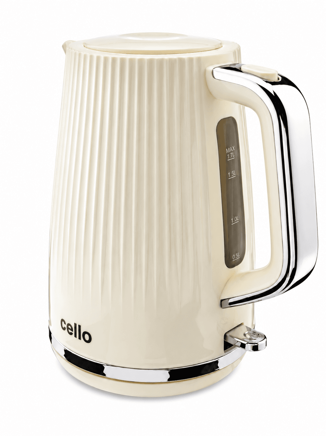 Final retouched PMP packshot of the cream kettle on a clean white background